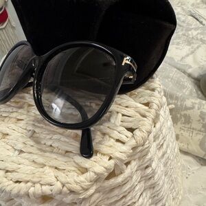 Tom Ford Black Sunglasses with Gold Accents